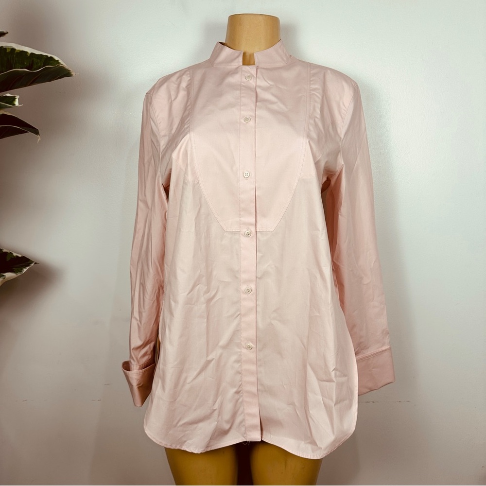Zara Oversized Pink Blouse Sz M Cotton Coverup Long Sleeves